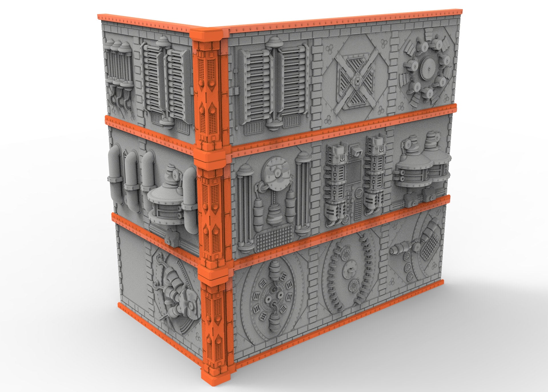 40k WTC 3 stored Ruins, Industrial steampunk imperial biome, building scenery terrain, for warmachine, infinity, wargame scifi...