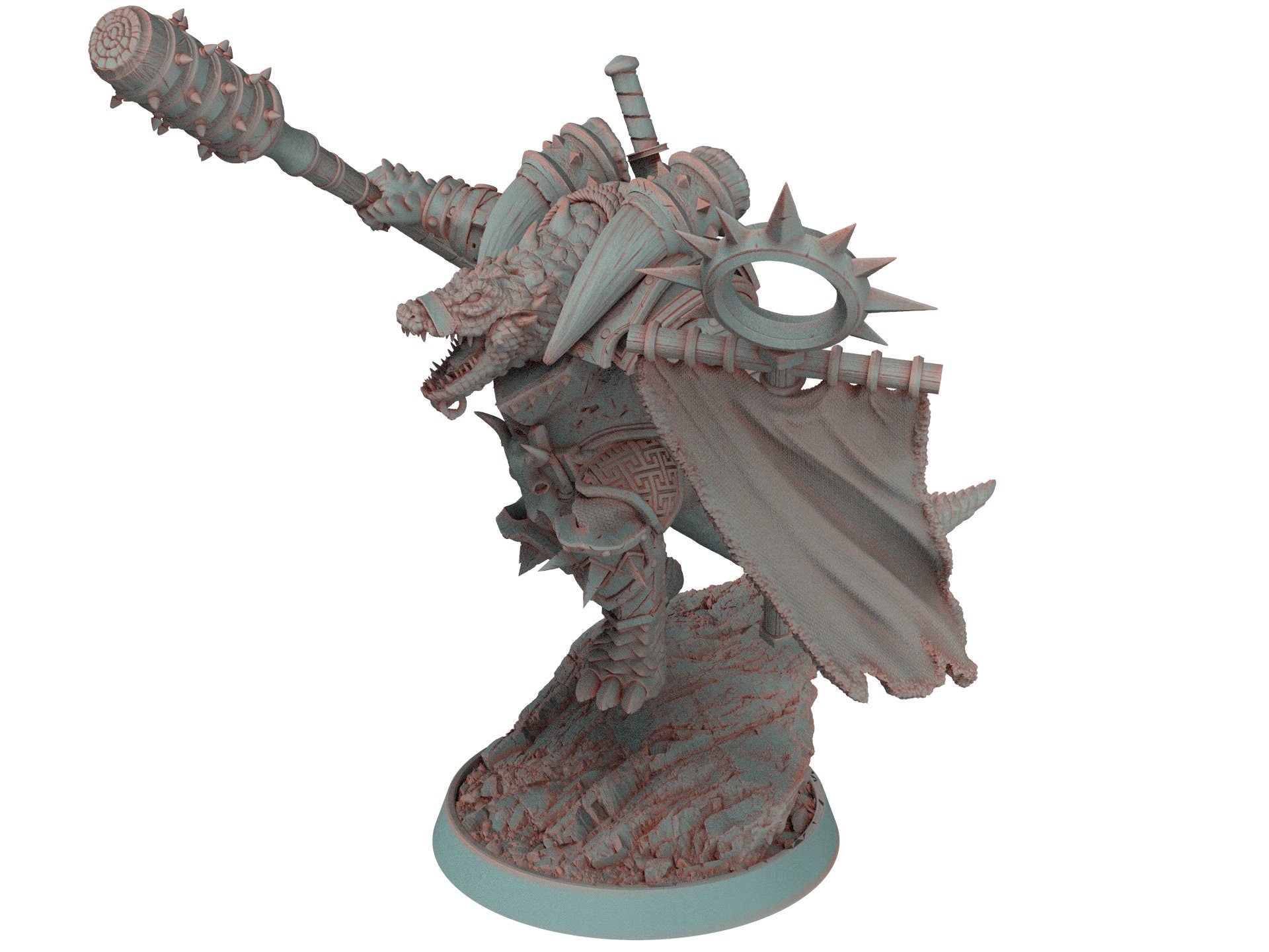 Crocodile warriors - Firstmate Cranmer - The Sharptails of Hacksaw River, daybreak miniatures, for Wargames, Pathfinder, Dungeons & Dragons