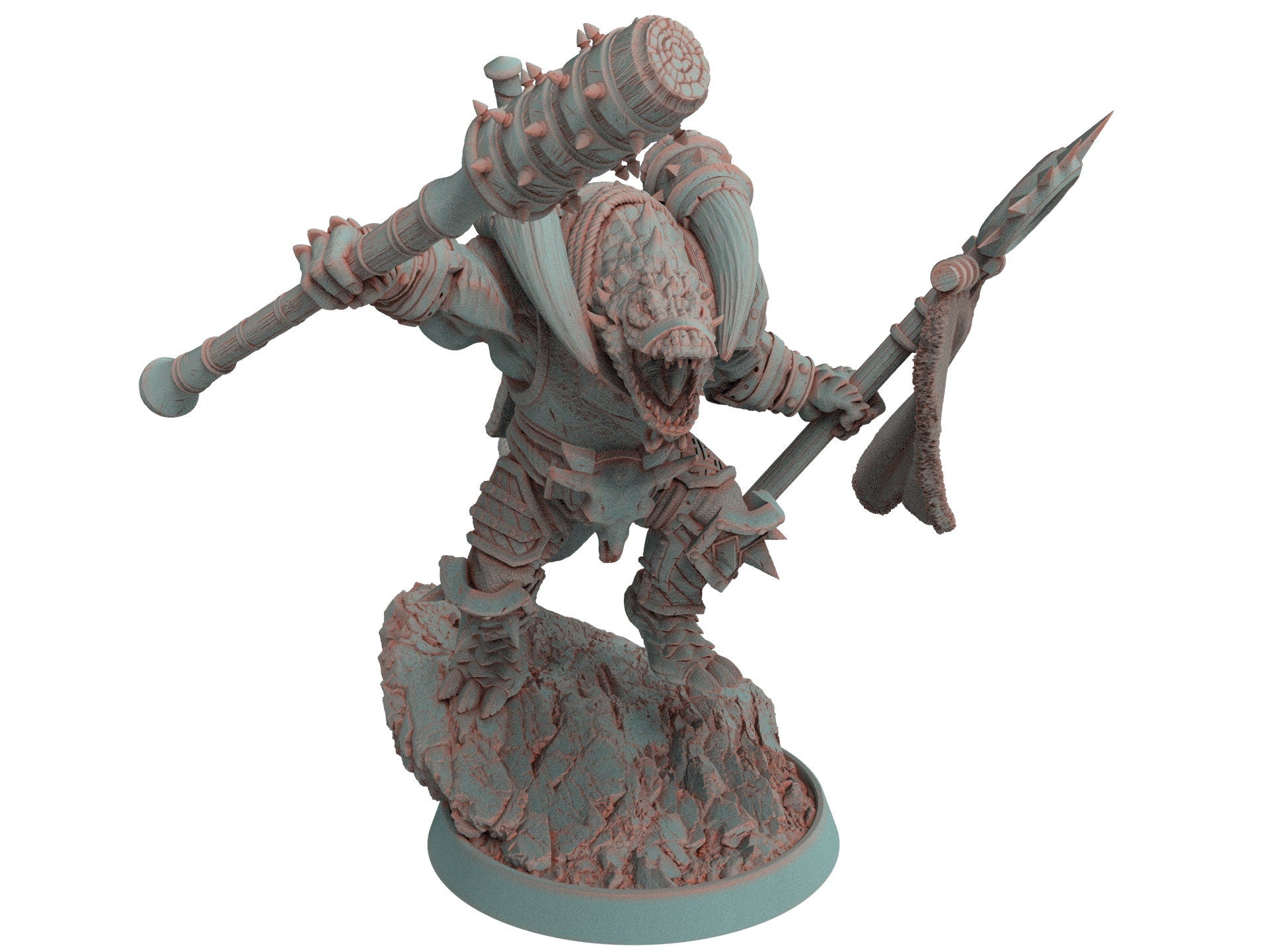 Crocodile warriors - Firstmate Cranmer - The Sharptails of Hacksaw River, daybreak miniatures, for Wargames, Pathfinder, Dungeons & Dragons