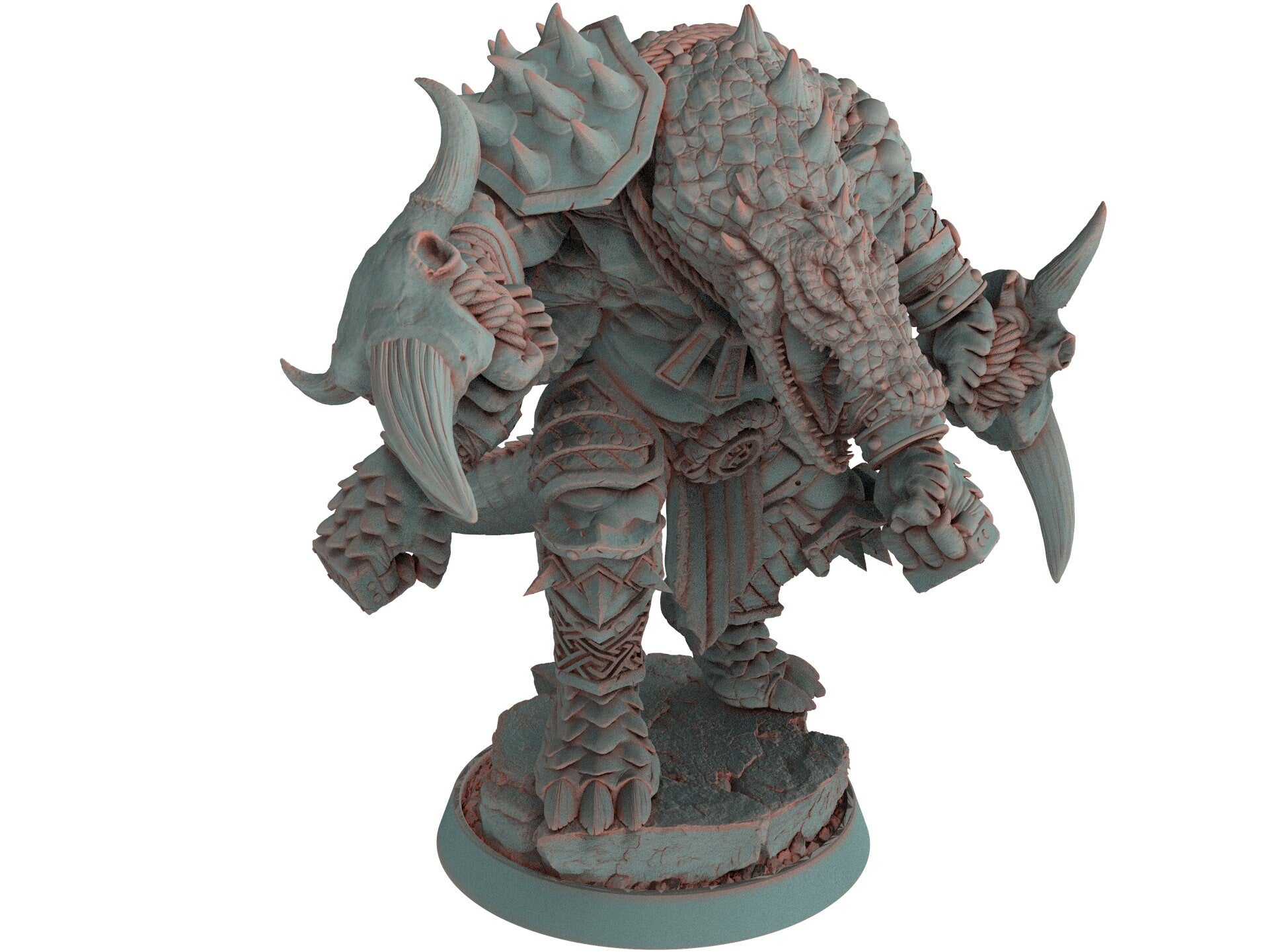 Crocodile warriors - Fist Scattergut - The Sharptails of Hacksaw River, daybreak miniatures, for Wargames, Pathfinder, Dungeons & Dragons