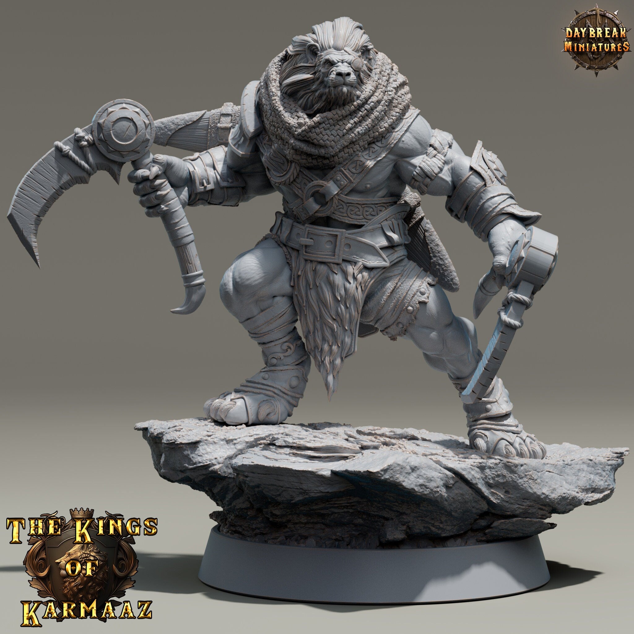 Lion kingdom - King Ghostfang - The Kings of Karmaaz, daybreak miniatures, for Wargames, Pathfinder, Dungeons & Dragons