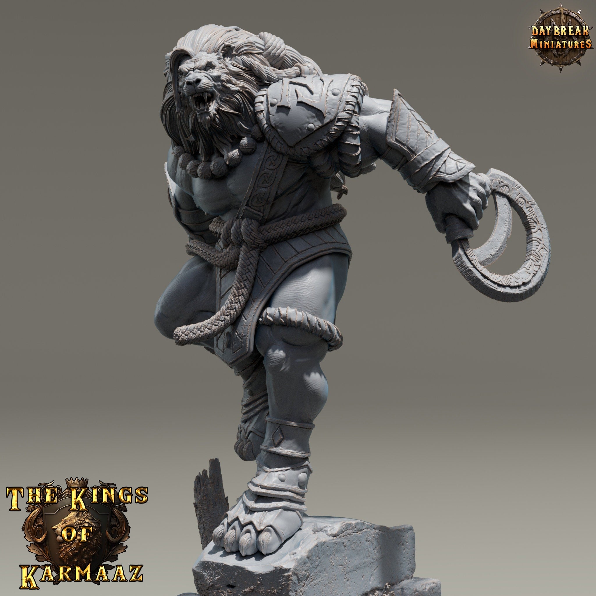 Lion kingdom - King Glaive - The Kings of Karmaaz, daybreak miniatures, for Wargames, Pathfinder, Dungeons & Dragons