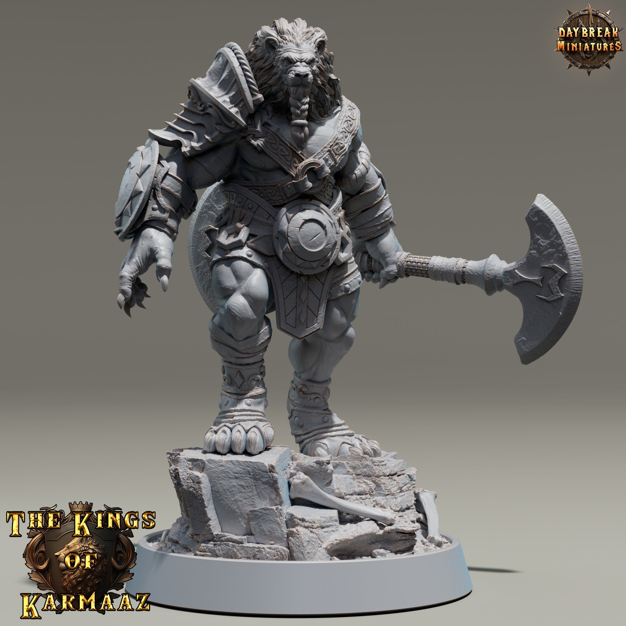 Lion kingdom - King Emmering - The Kings of Karmaaz, daybreak miniatures, for Wargames, Pathfinder, Dungeons & Dragons