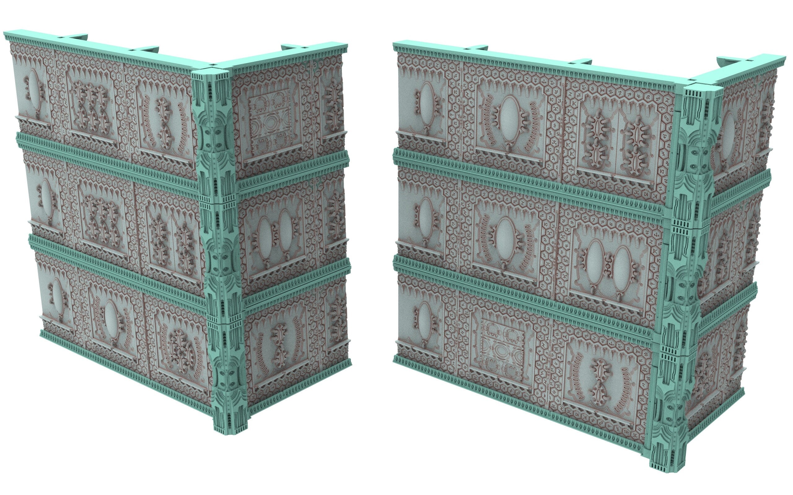 40k WTC 2 stored Ruins, Cinan necropolis egyptian futuristic biome, building scenery terrain, for warmachine, infinity, wargame scifi...