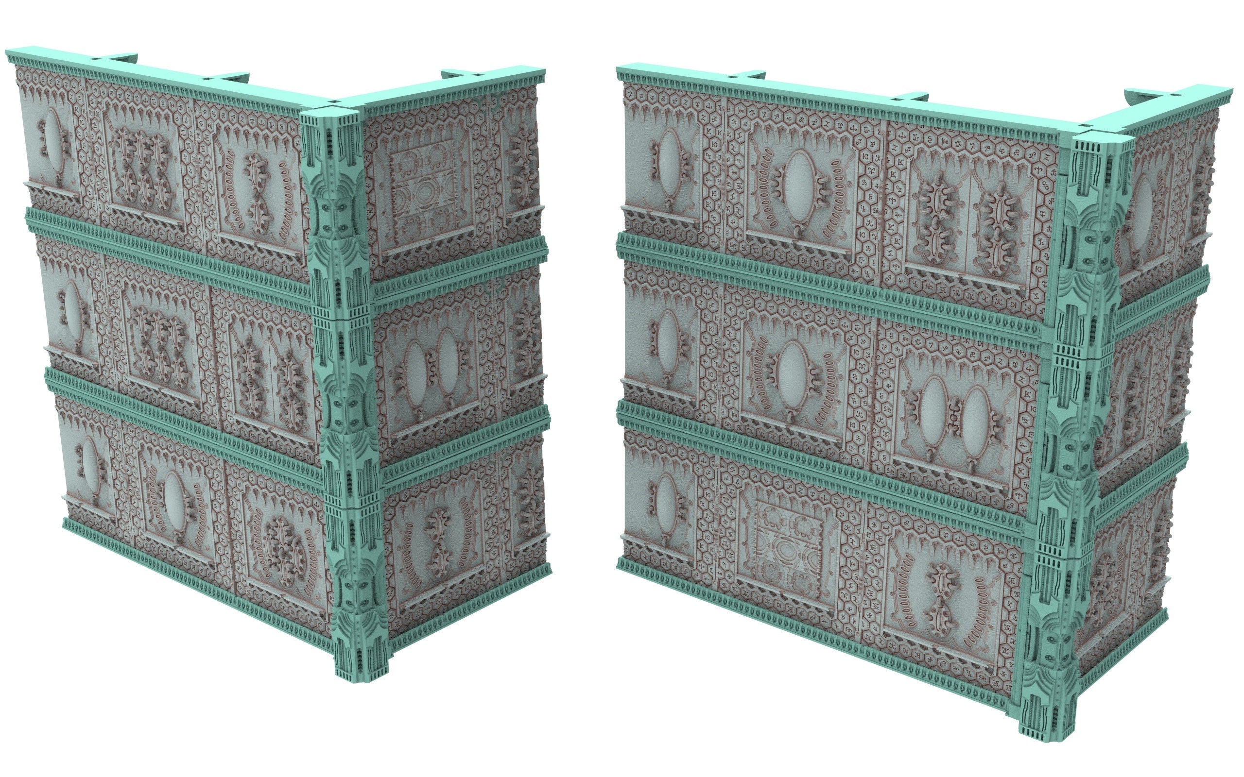 40k WTC 3 stored Ruins, Cinan necropolis egyptian futuristic biome, building scenery terrain, for warmachine, infinity, wargame scifi...