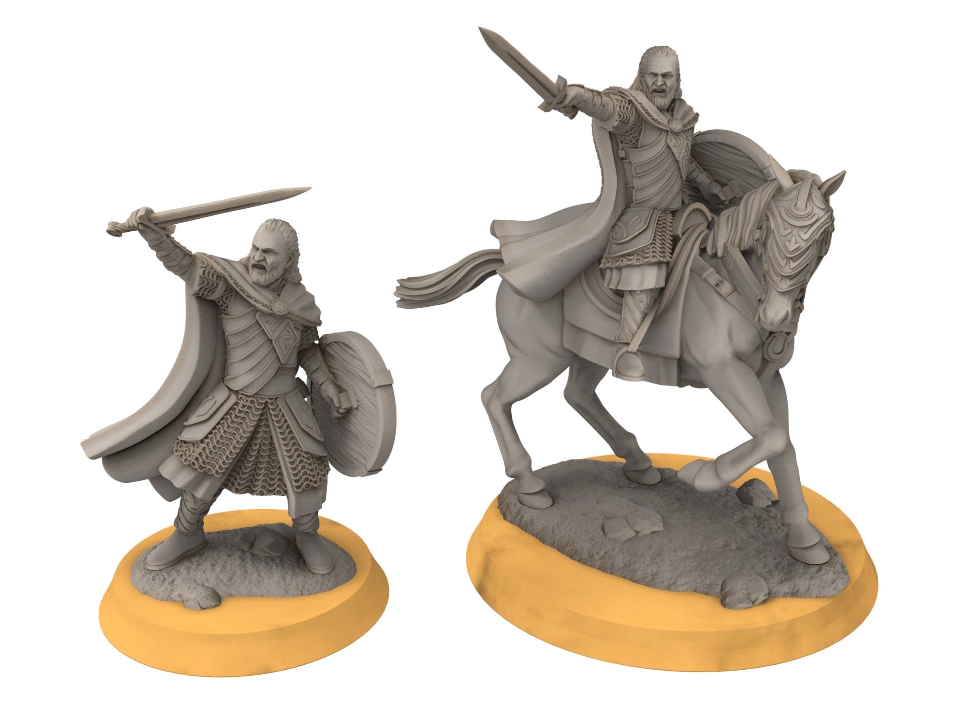 Rohan - West Human King, Knight of Rohan, the Horse-lords, rider of the mark, minis for wargame D&D, Lotr...