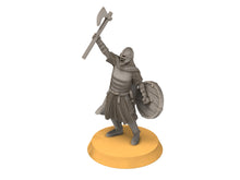 Load image into Gallery viewer, Rohan - West Human Elite Warrior on Foot, Knight of Rohan, the Horse-lords, rider of the mark, minis for wargame D&amp;D, Lotr...
