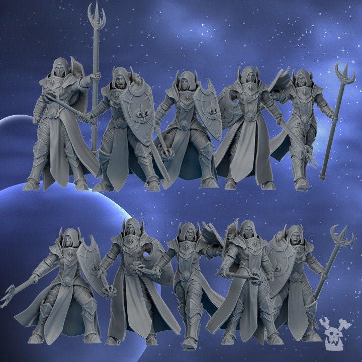 Battle Sister - Silver Guards Squad with spears, assassins, cult death, sorority, crusade battle