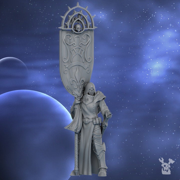 Battle Sister - Standard Bearer of the St Moon & Retinue of Piligrims, sorority, crusade battle