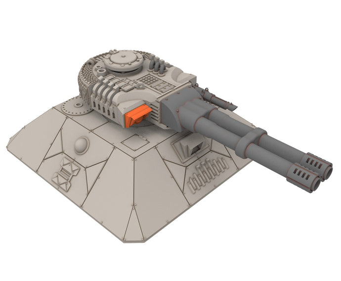 Military - The Mago Defensive Turret - A Relic of Damocles' Conquest, imperial, post-apocalyptic empire, usable for tabletop wargame
