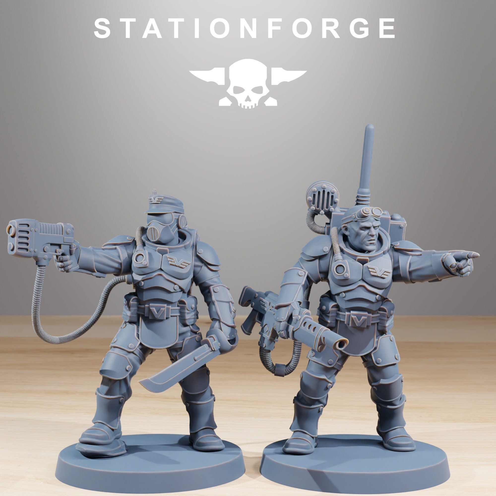 National Guard - Vaskar Commandos, mechanized infantry, post apocalyptic empire, usable for tabletop wargame.