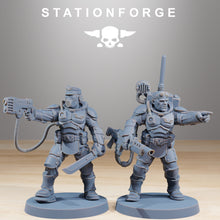 Load image into Gallery viewer, National Guard - Vaskar Commandos, mechanized infantry, post apocalyptic empire, usable for tabletop wargame.
