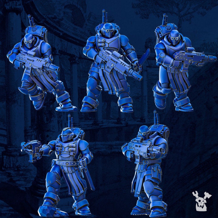 Legio Prima - Tacet Vestiga Squad, mechanized infantry, post apocalyptic empire, usable for tabletop wargame.