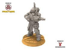 Load image into Gallery viewer, Legio Prima - Tacet Vestiga Squad, mechanized infantry, post apocalyptic empire, usable for tabletop wargame.

