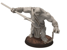 Load image into Gallery viewer, Goblin Cave - Fell Kingdom Trolls, Tamed cave troll warriors warband, Middle rings miniatures for wargame D&amp;D, Lotr... Medbury miniatures
