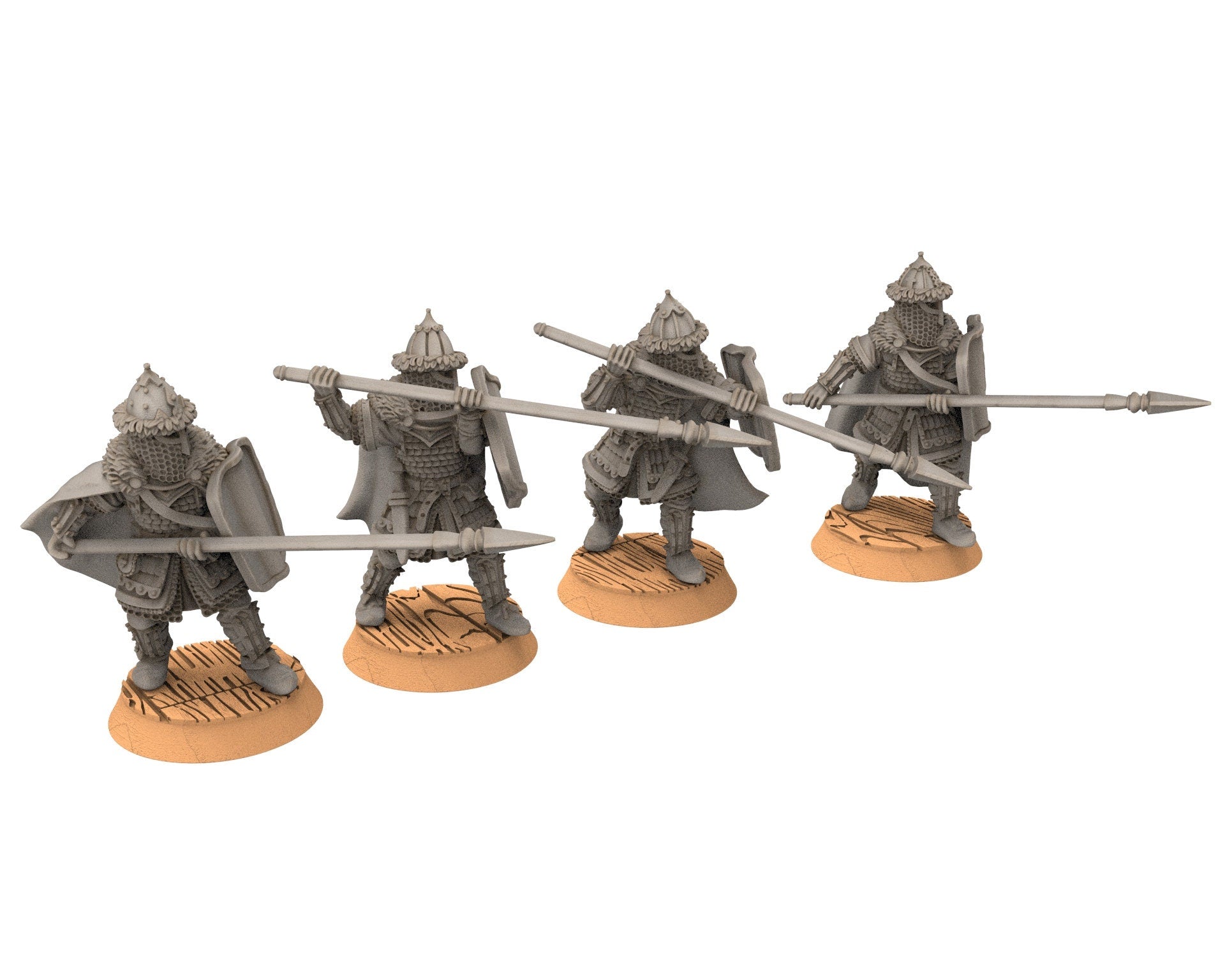 Lakecity - Pikemen of lakecity Torgorod, hero, Lake, dragon, Misty Mountains, Town miniatures for wargame D&D, Lotr... Medbury miniatures