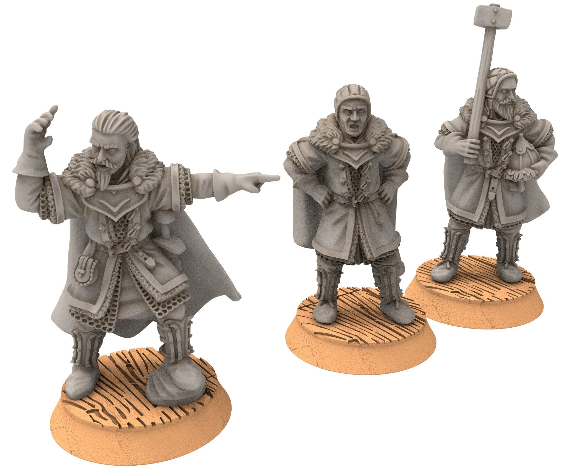 Lakecity - Captains of lakecity Torgorod, hero, Lake, dragon, Misty Mountains, Town miniatures for wargame D&D, Lotr... Medbury miniatures