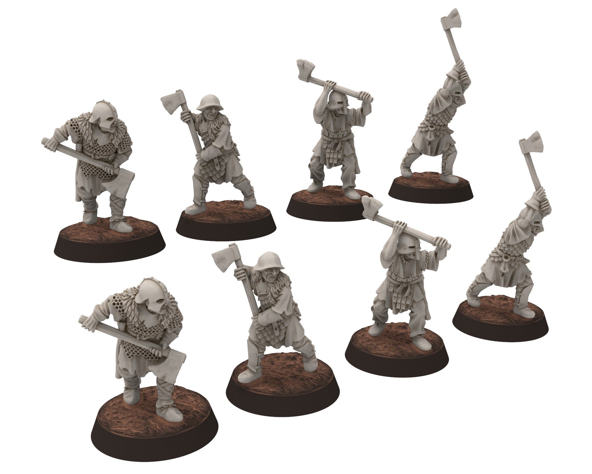 Orc horde - Orc with pikes, long spears, Orc warriors warband, Middle rings miniatures pour wargame D&D, Lotr... Medbury miniatures