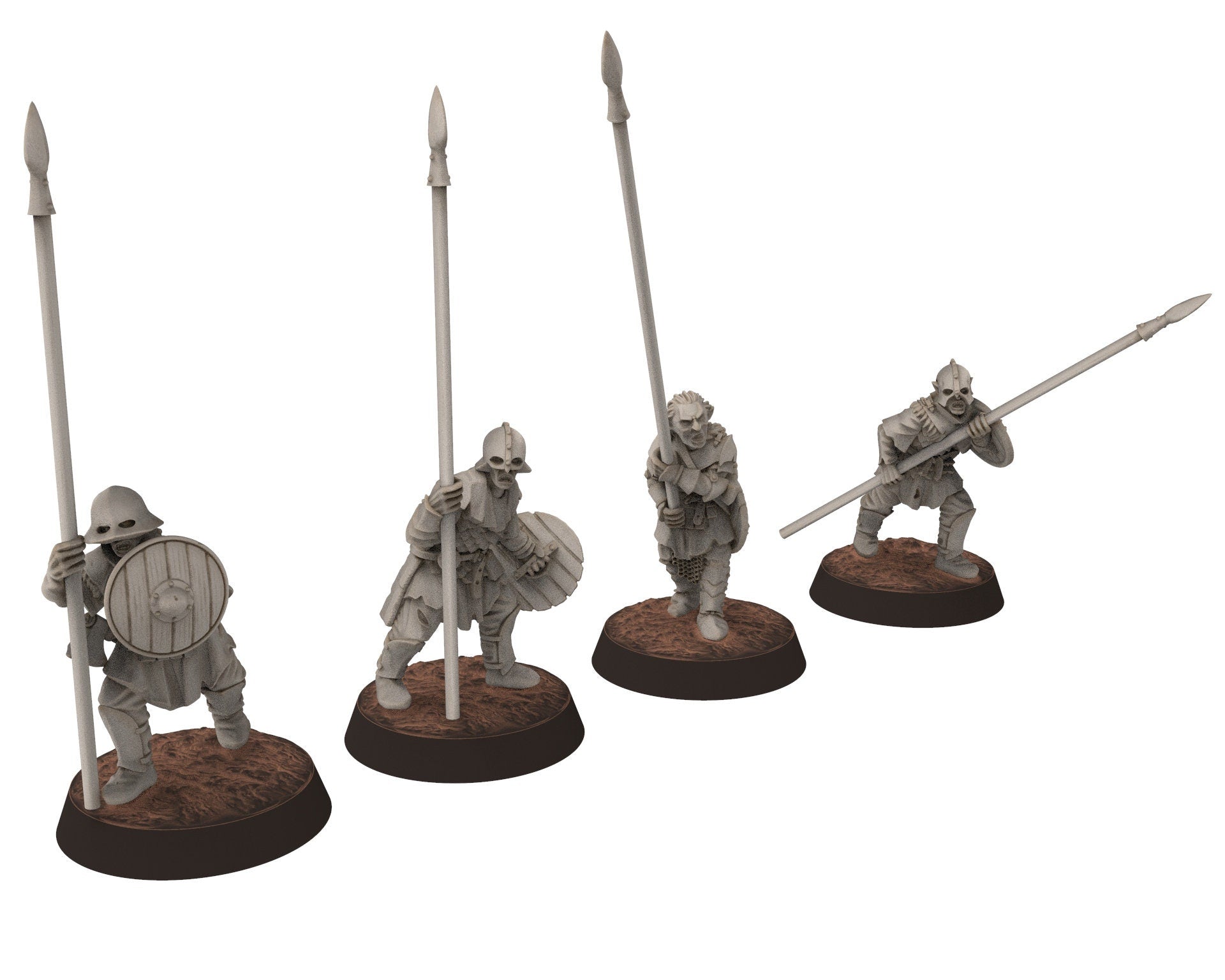 Orc horde - Orc with pikes, long spears, Orc warriors warband, Middle rings miniatures pour wargame D&D, Lotr... Medbury miniatures