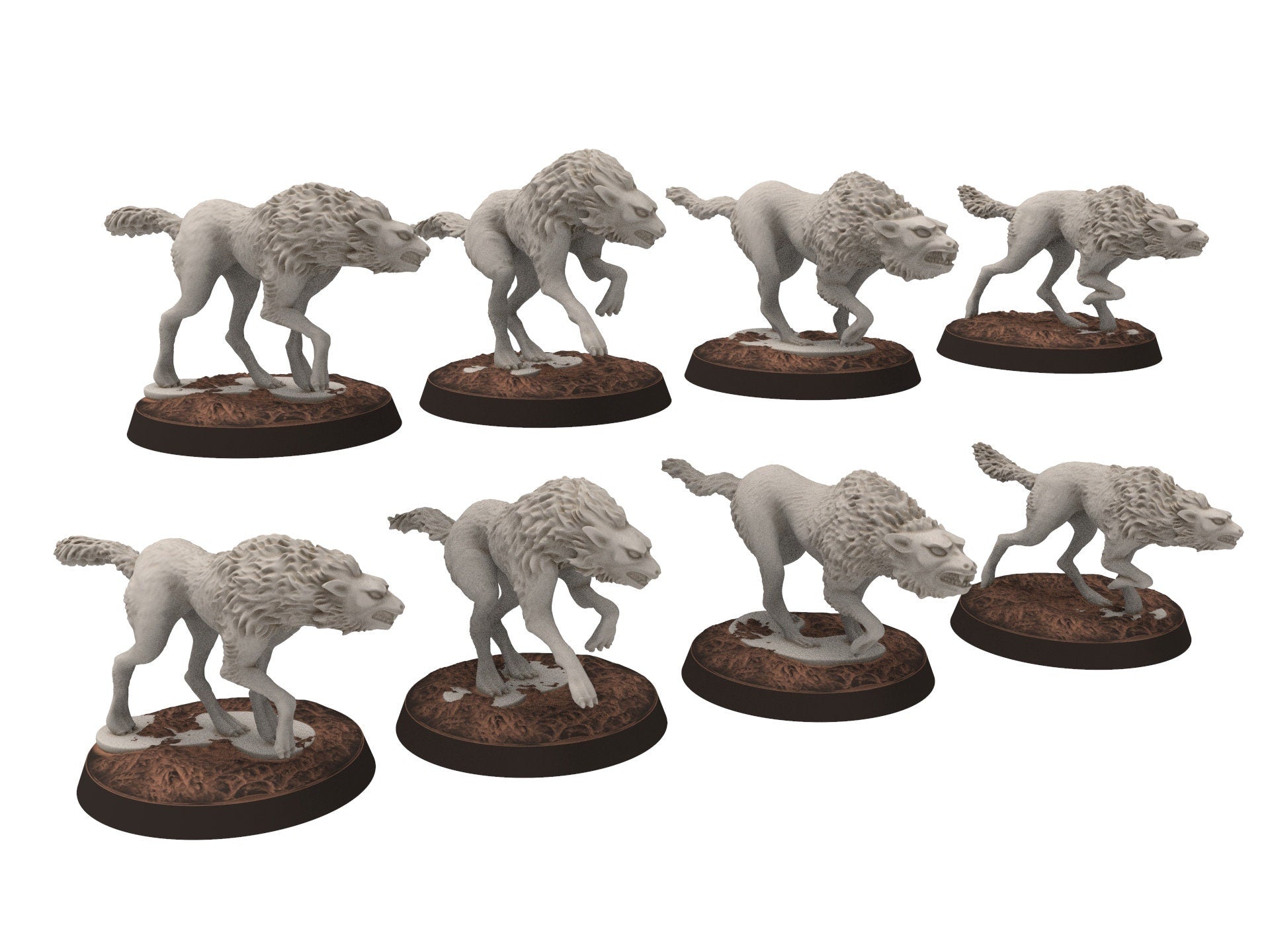 Orcs horde - Giant wolves, Orc warriors warband, Middle rings miniatures for wargame D&D, Lotr... Medbury miniatures