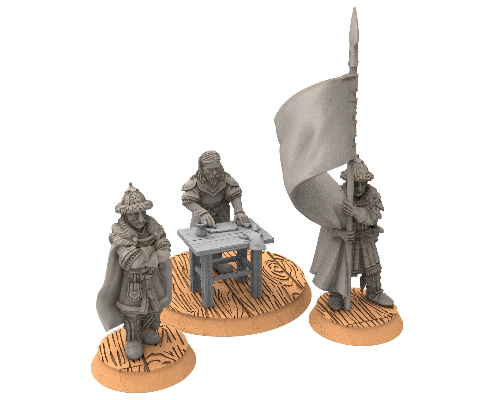 Lakecity - Captains of lakecity Torgorod, hero, Lake, dragon, Misty Mountains, Town miniatures for wargame D&D, Lotr... Medbury miniatures