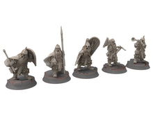 Load image into Gallery viewer, Dwarves - Gur-Adar Commanders, Dwarves warrior captains and command, The Dwarfs of The Mountains, for Lotr, Medbury miniatures
