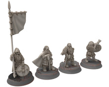 Load image into Gallery viewer, Dwarves - Saphire Ridges Commanders, Dwarves warrior captains and command, The Dwarfs of The Mountains, for Lotr, Medbury miniatures

