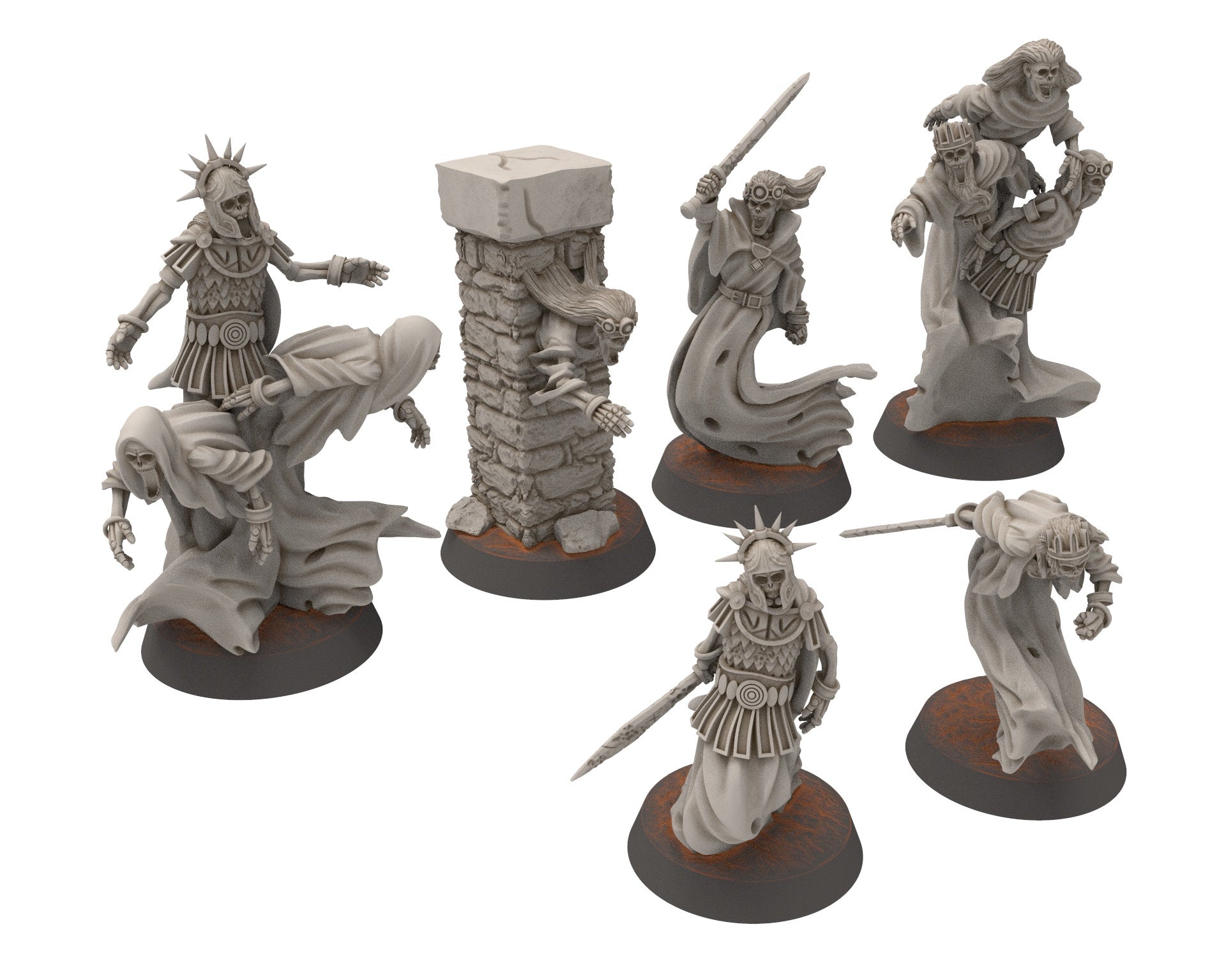 Undead Ghosts - Treasure of the Spectre old battlefield, marshland of the east, Ghosts of the old world miniatures for wargame D&D, LOTR...