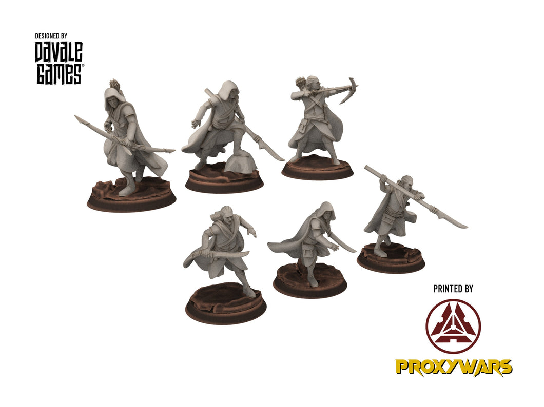 Rivandall - Bloody Elven Exiled wanderers, Last Hight elves from the West, Middle rings Davales miniatures pour wargame D&D, SDA...