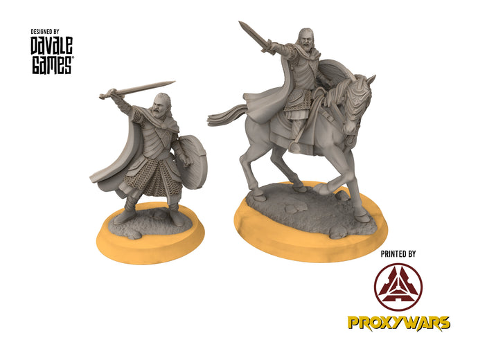 Rohan - West Human King, Knight of Rohan, the Horse-lords, rider of the mark, minis for wargame D&D, Lotr...