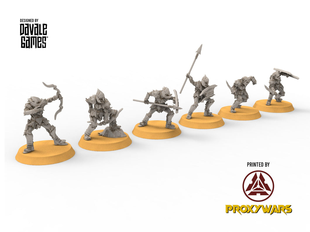 Goblin cave - Goblin warriors with swords bows and spears, Dwarf mine, Middle rings miniatures pour wargame D&D, SDA...