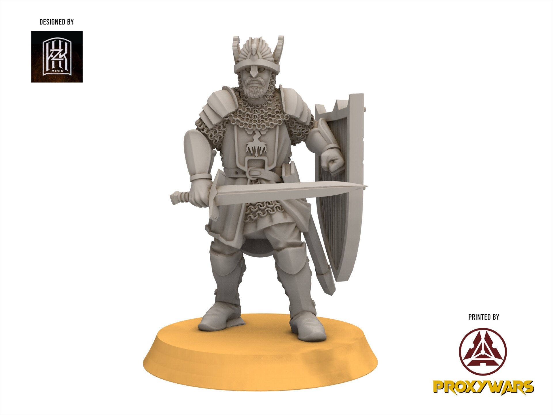 Gandor - Swordmen, Defender of the city wall, miniature for wargame D&D, Lotr... Khurzluk Miniatures