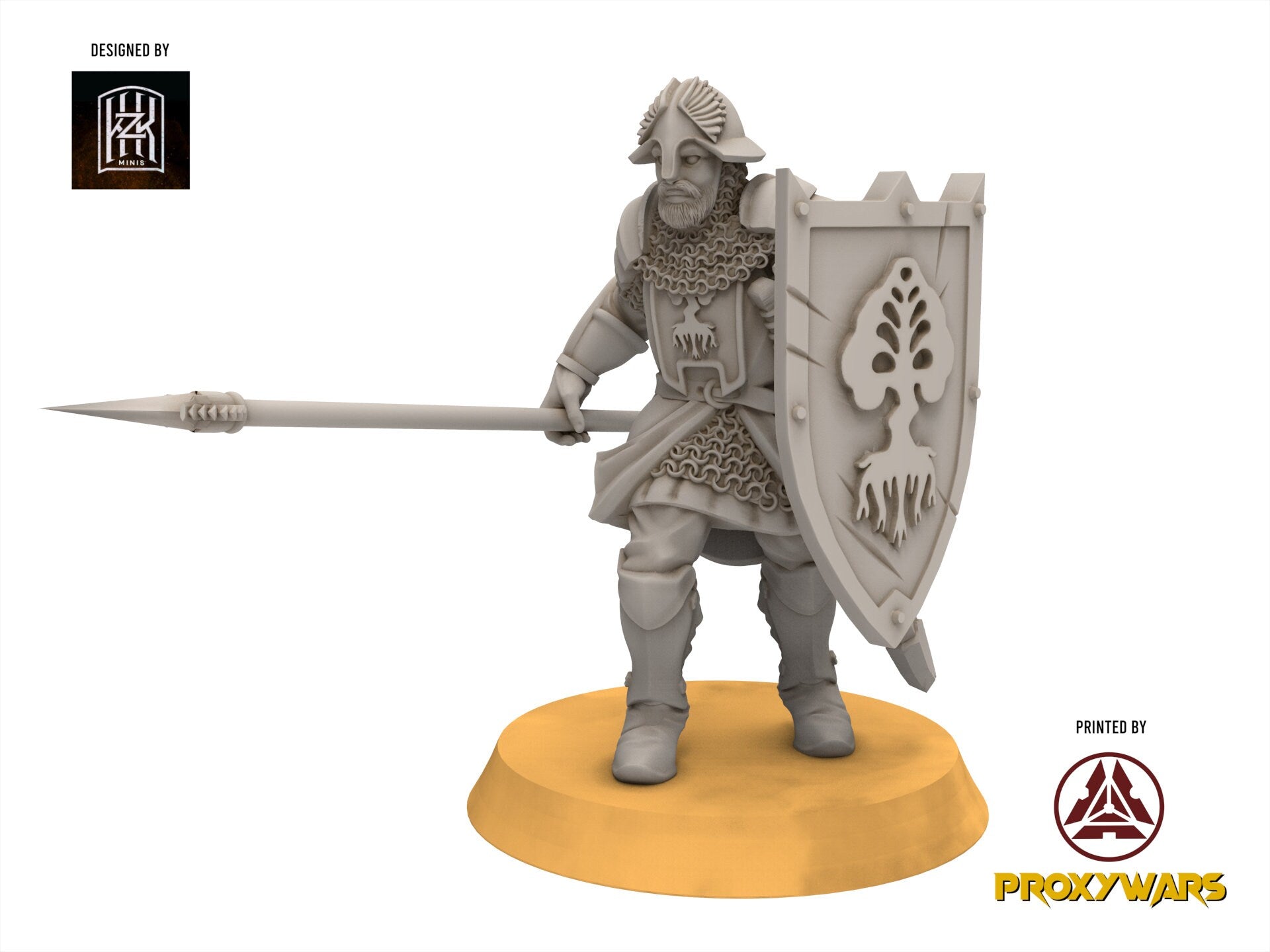 Gandor - Spearmen, Defender of the city wall, miniature for wargame D&D, Lotr... Khurzluk Miniatures