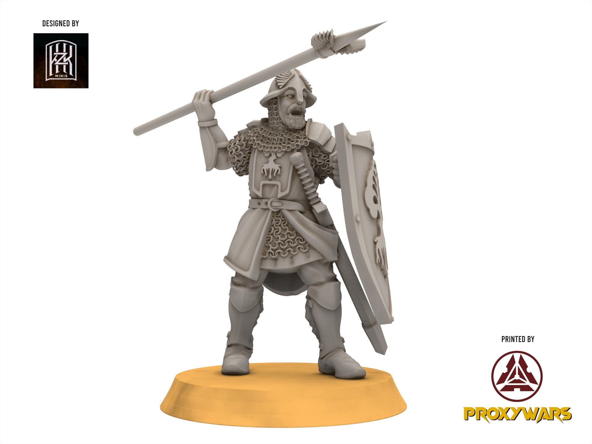 Gandor - Spearmen, Defender of the city wall, miniature for wargame D&D, Lotr... Khurzluk Miniatures