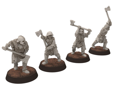 Orc horde - Orc with large Axes, Orc warriors warband, Middle rings miniatures pour wargame D&D, Lotr... Medbury miniatures