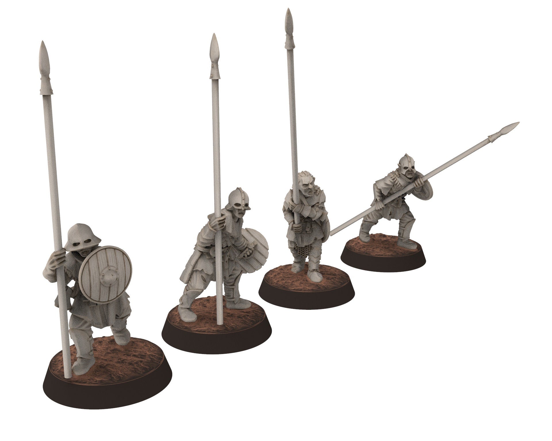 Orc horde - Orc with pikes, long spears, Orc warriors warband, Middle rings miniatures pour wargame D&D, Lotr... Medbury miniatures