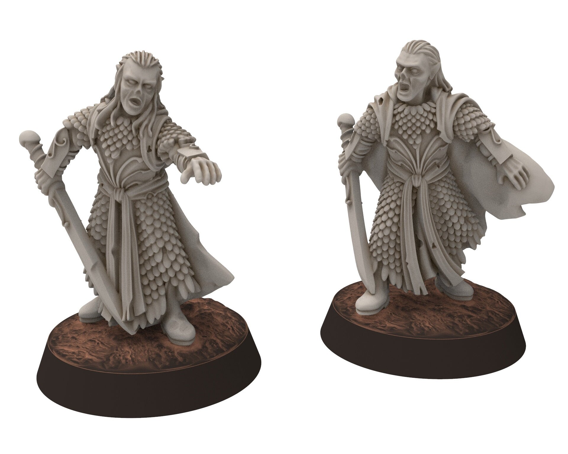 Undead Ghosts - Elven specters of the old battlefield, marshland of the east, Ghosts of the old world miniatures for wargame D&D, LOTR...