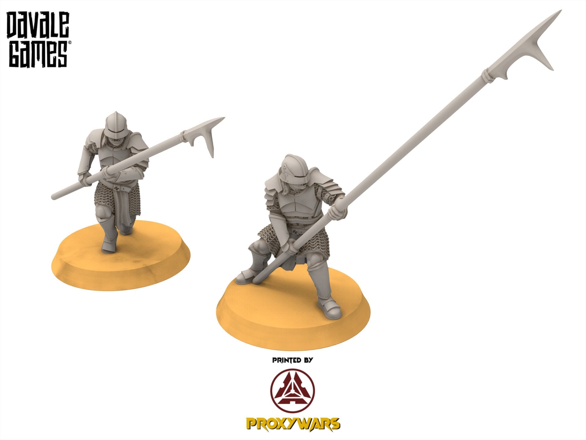 Orcs horde - Blood Handed with Long Spears, Middle rings miniatures for wargame D&D, Lotr... Medbury miniatures