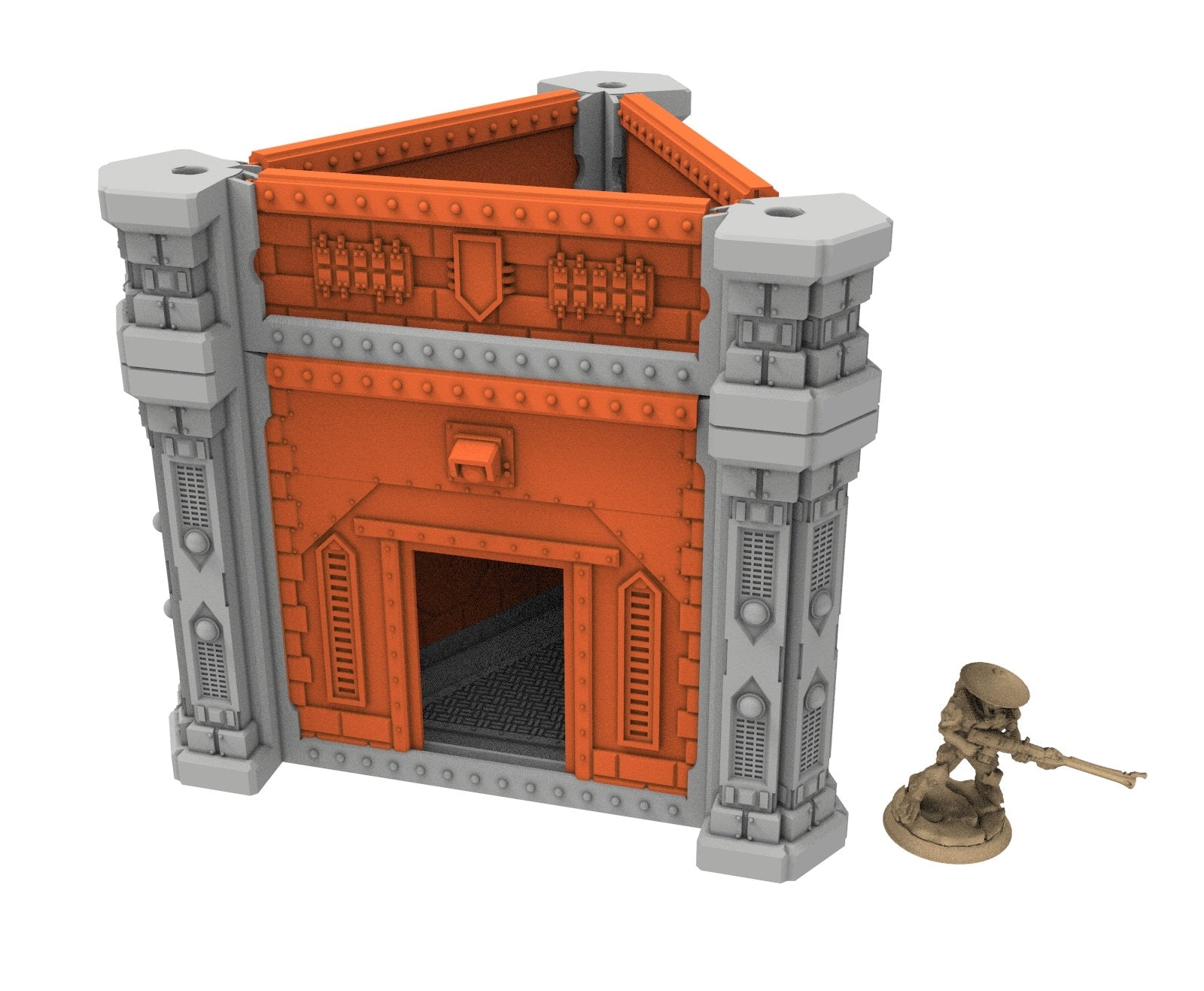 Industrial building printed in PLA and resin usable for warmachine, infinity, One Page Rules, Firefight, Damocles, scifi wargame...