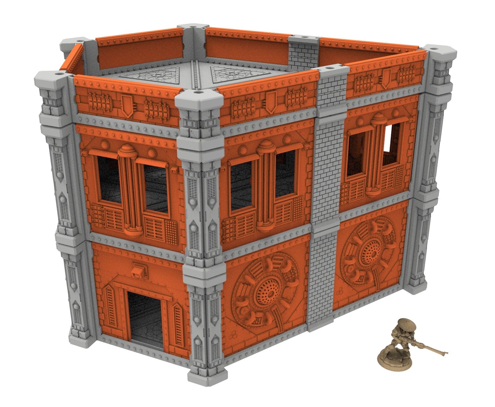 Industrial building printed in PLA and resin usable for warmachine, Damocles, One Page Rule, Firefight, infinity, scifi wargame...