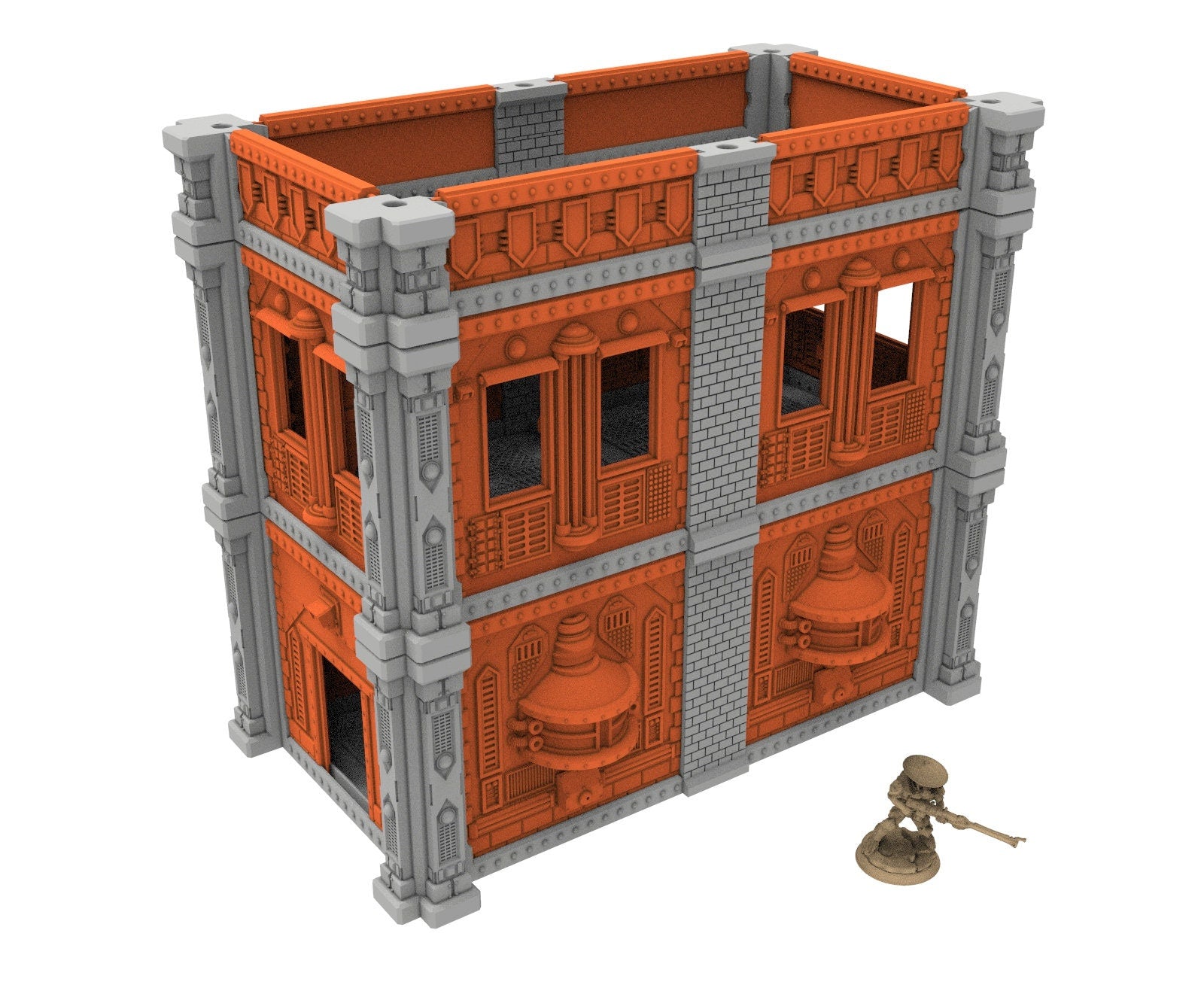 Industrial building printed in PLA and resin usable for warmachine, Damocles, One Page Rule, Firefight, infinity, scifi wargame...