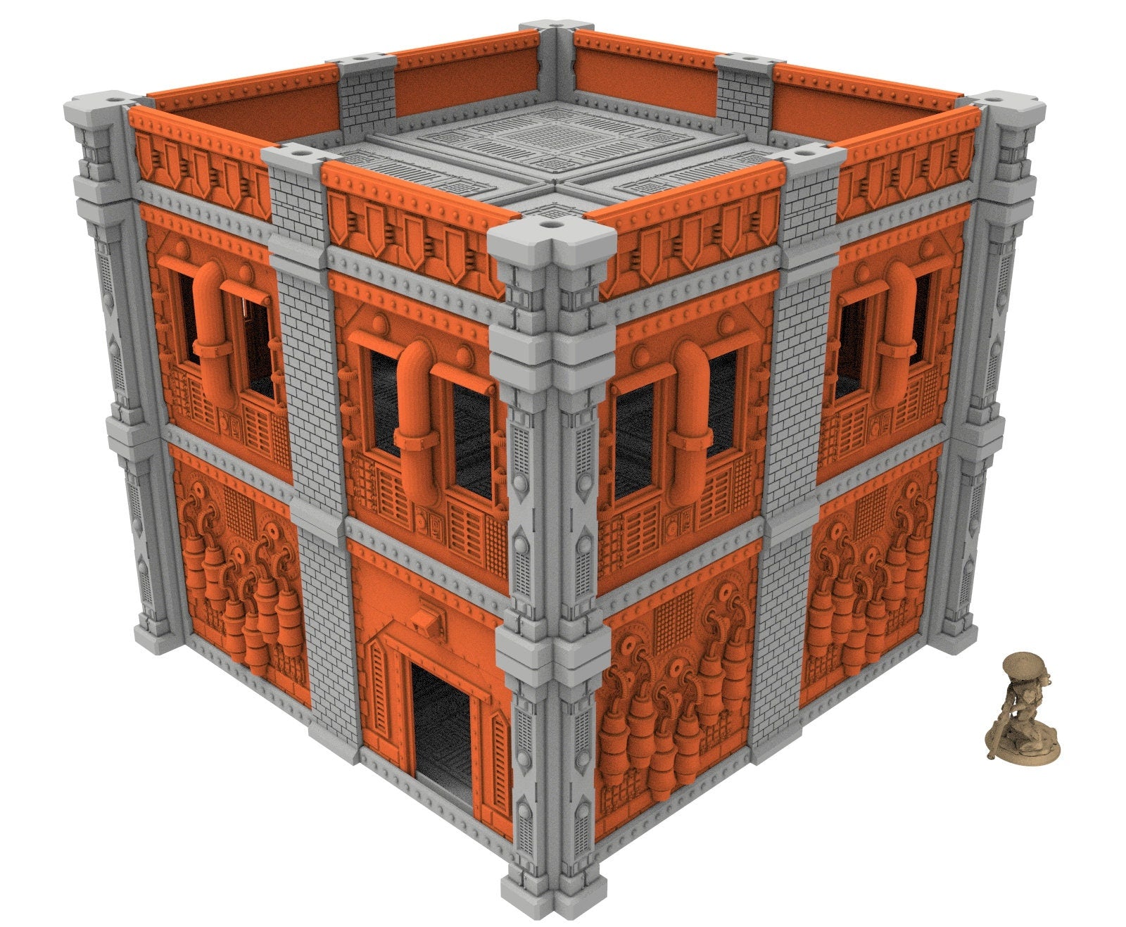 Pla Building Industrial building printed in PLA and resin usable for warmachine, Da