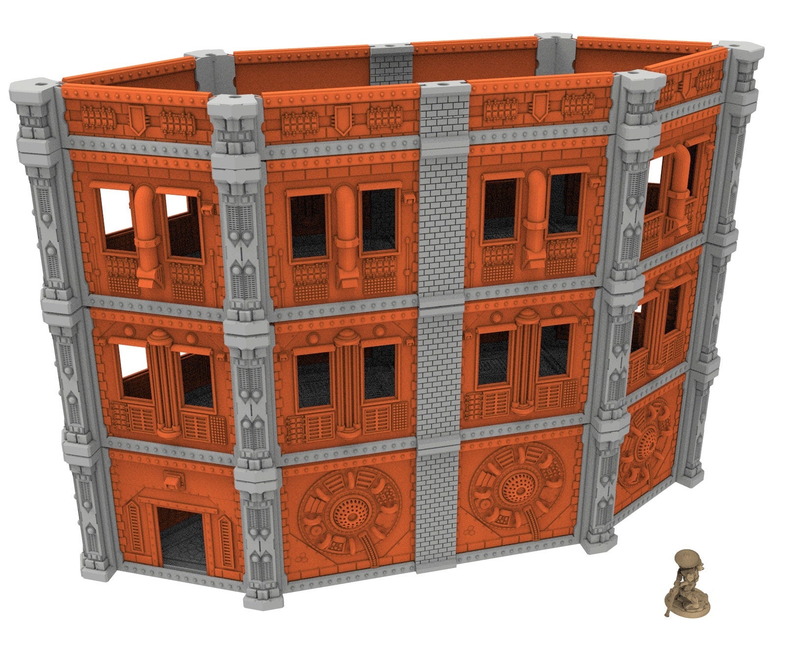 Industrial building printed in PLA and resin usable for warmachine, Damocles, One Page Rule, Firefight, infinity, scifi wargame...