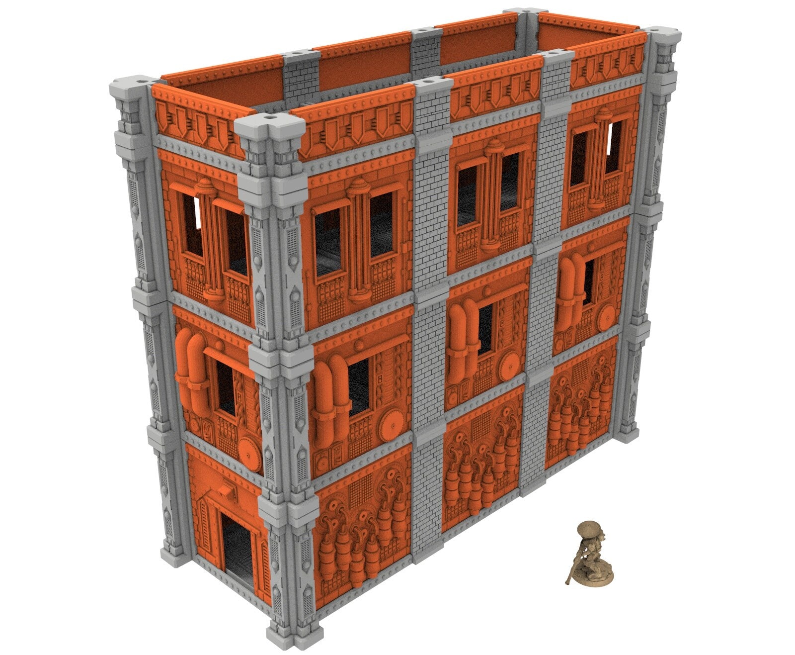 Industrial building printed in PLA and resin usable for warmachine, Damocles, One Page Rule, Firefight, infinity, scifi wargame...