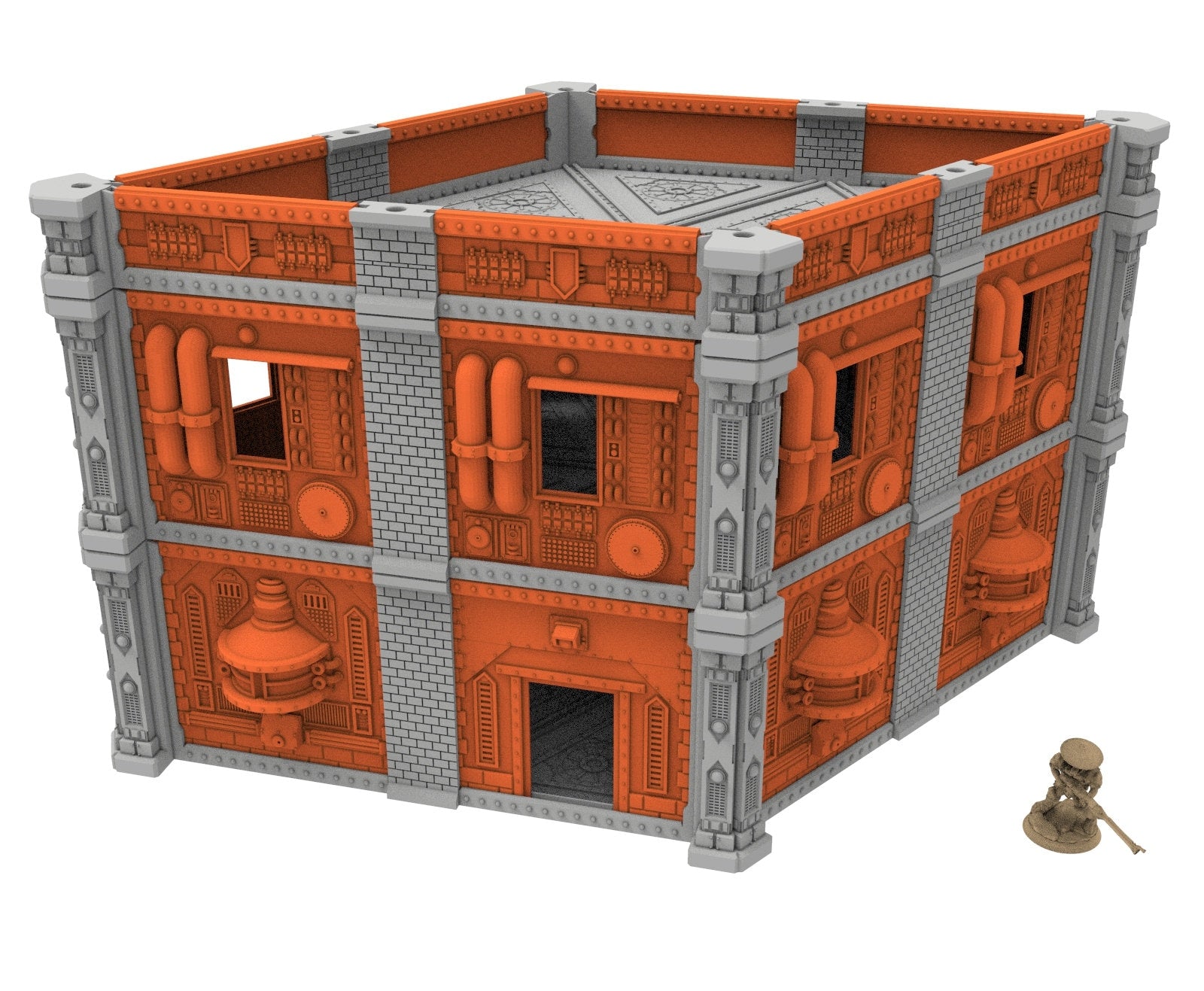 Industrial building printed in PLA and resin usable for warmachine, Damocles, One Page Rule, Firefight, infinity, scifi wargame...