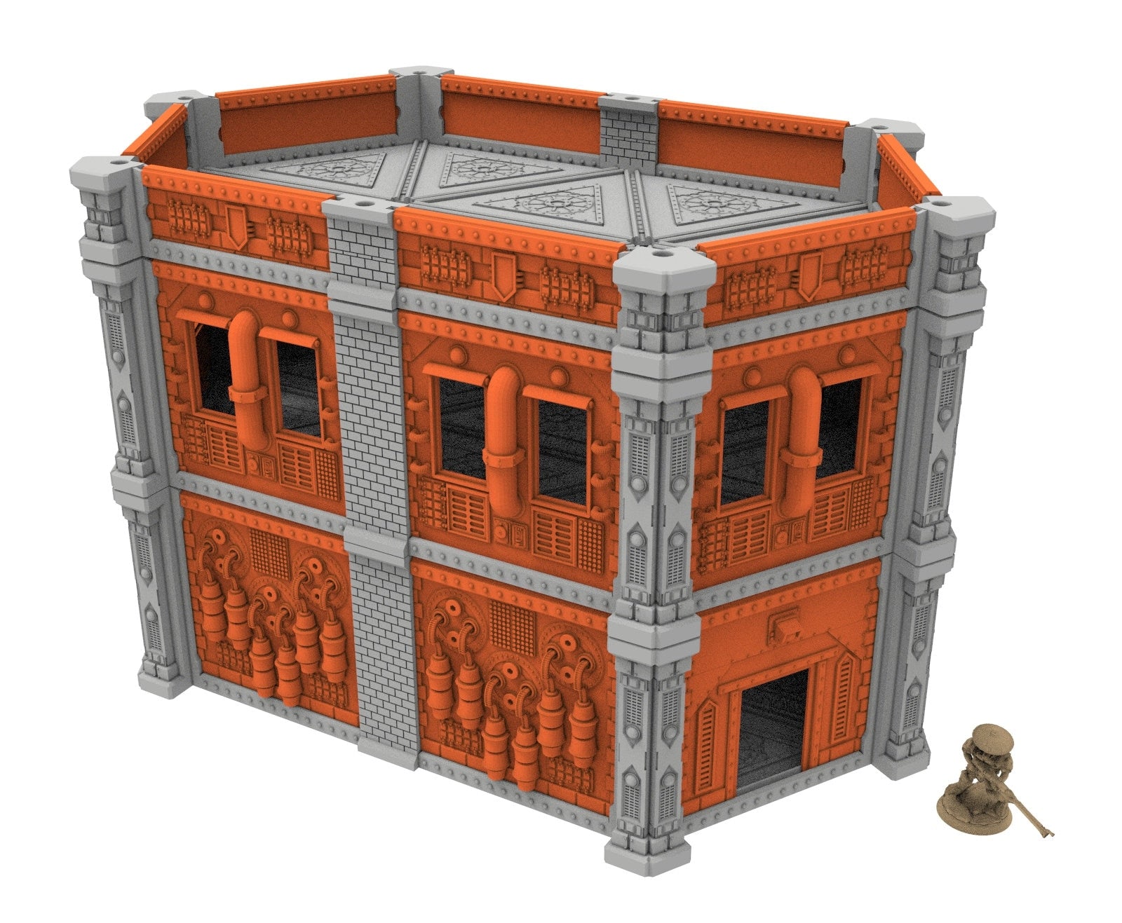 Industrial building printed in PLA and resin usable for warmachine, Damocles, One Page Rule, Firefight, infinity, scifi wargame...