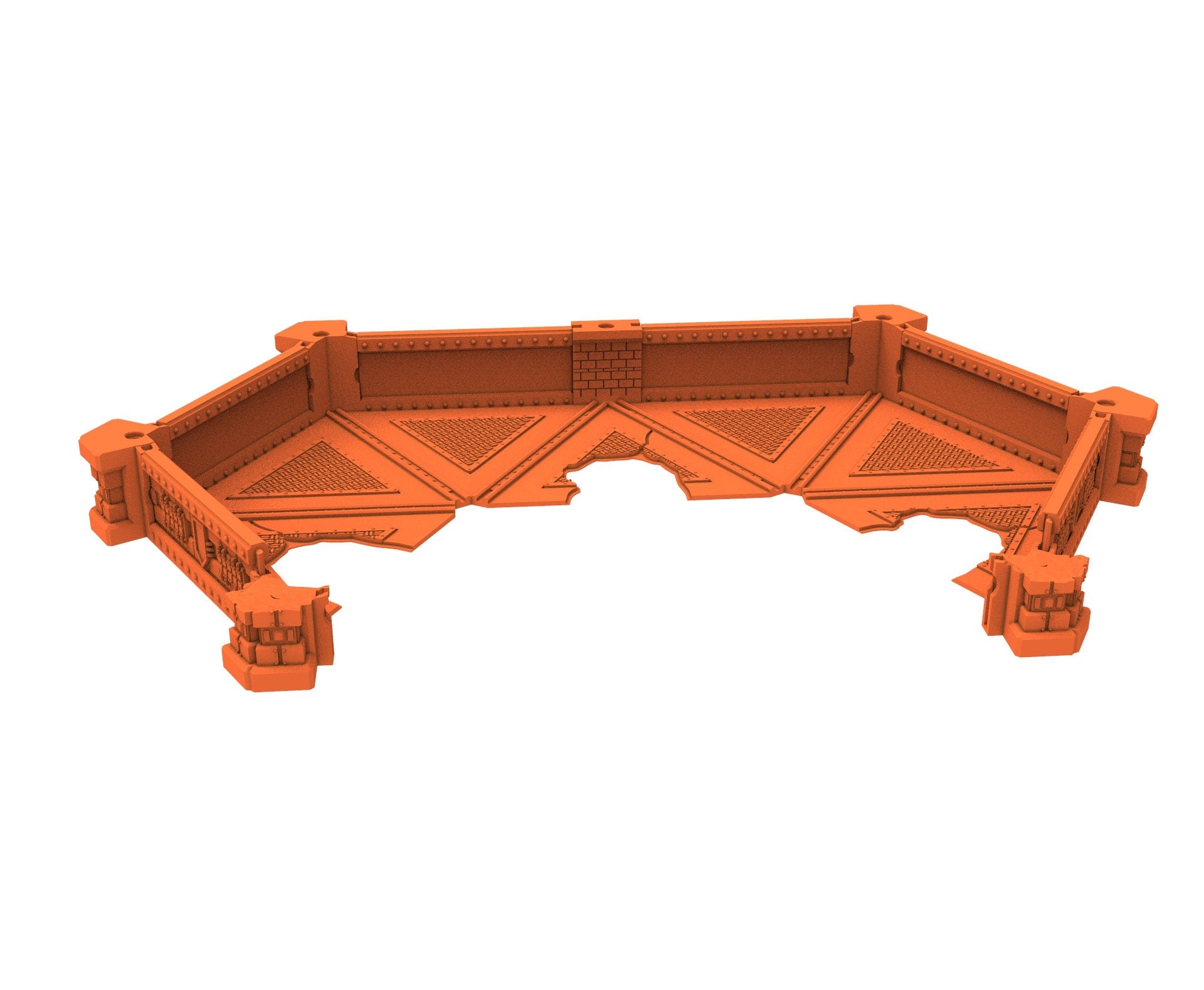 Industrial Ruined building printed in PLA and resin usable for warmachine, Damocles, One Page Rule, Firefight, infinity, scifi wargame...
