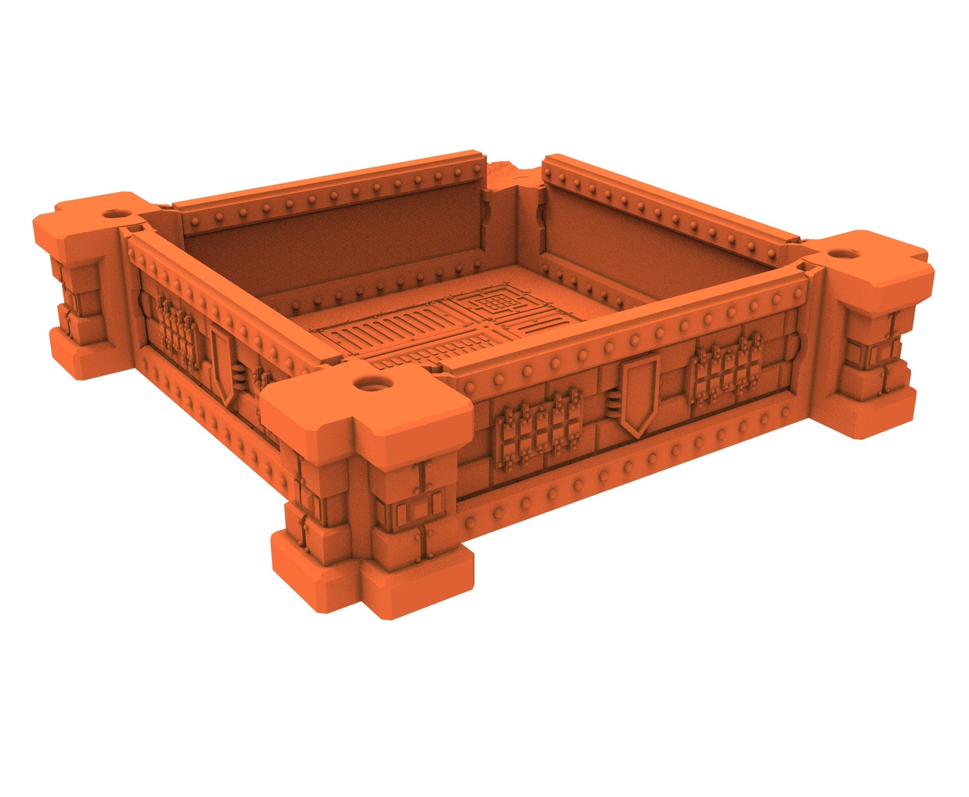 Industrial Ruined building printed in PLA and resin usable for warmachine, Damocles, One Page Rule, Firefight, infinity, scifi wargame...