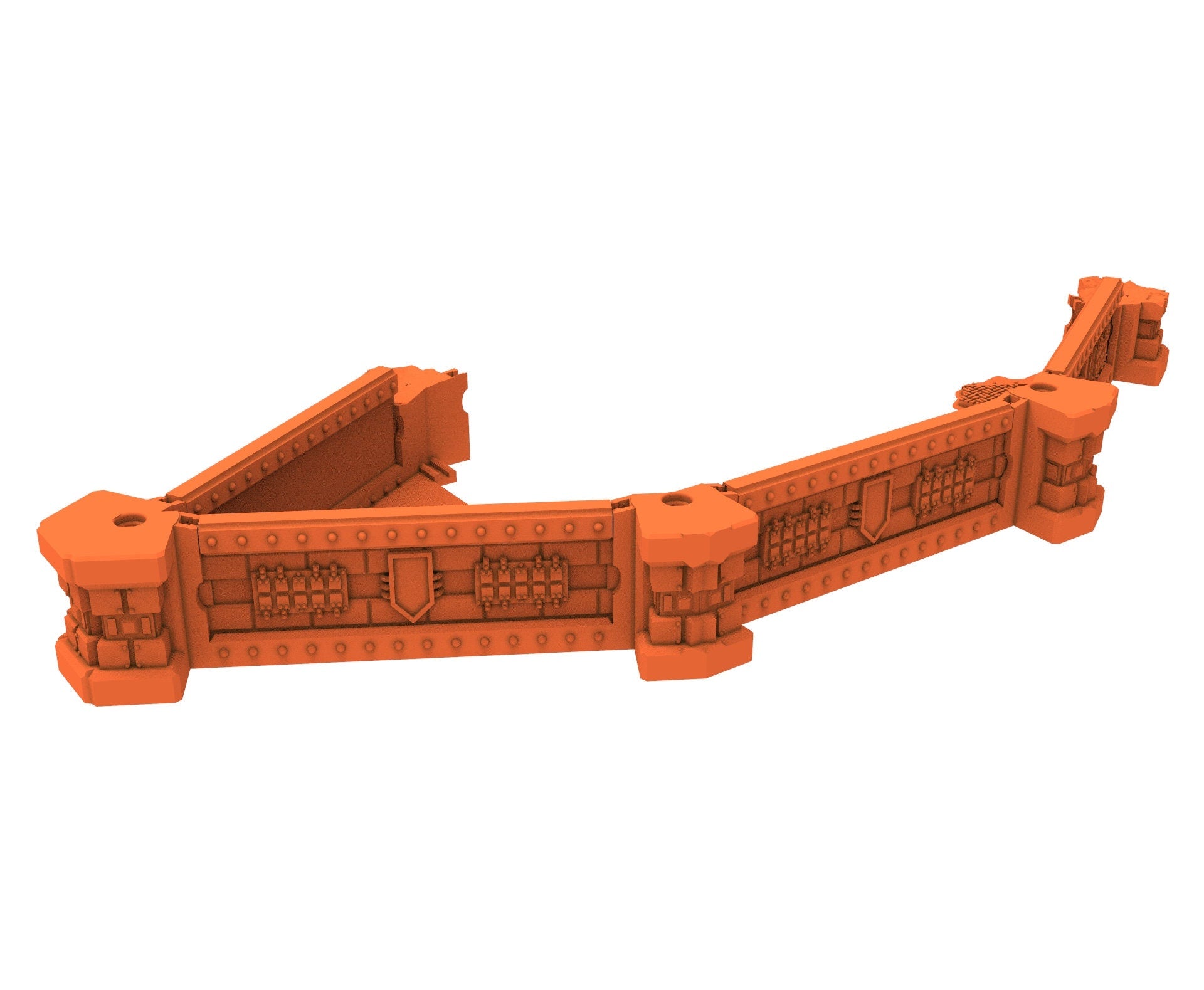 Industrial Ruined building printed in PLA and resin usable for warmachine, Damocles, One Page Rule, Firefight, infinity, scifi wargame...