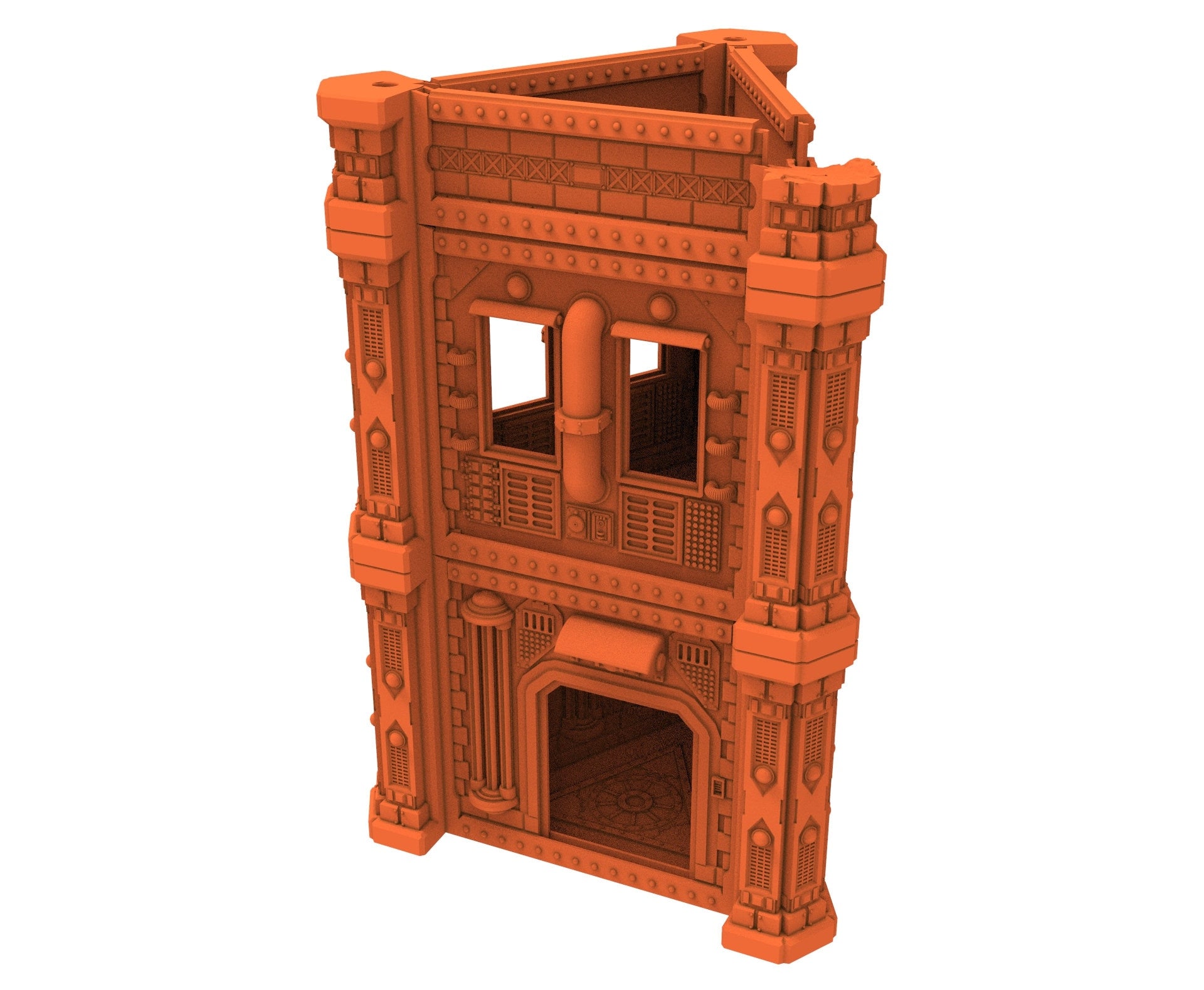 Industrial Ruined building printed in PLA and resin usable for warmachine, Damocles, One Page Rule, Firefight, infinity, scifi wargame...